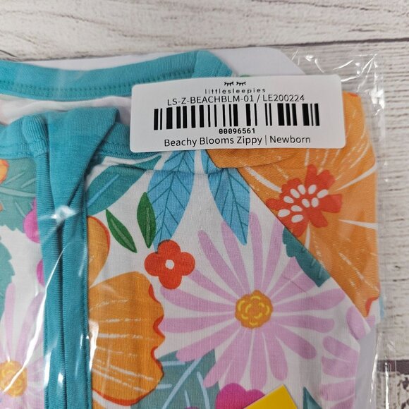 NIB Little Sleepies Beachy Blooms Zippy Size Newborn - Picture 2 of 3